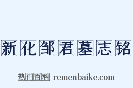 新化邹君墓志铭是什么意思的图片